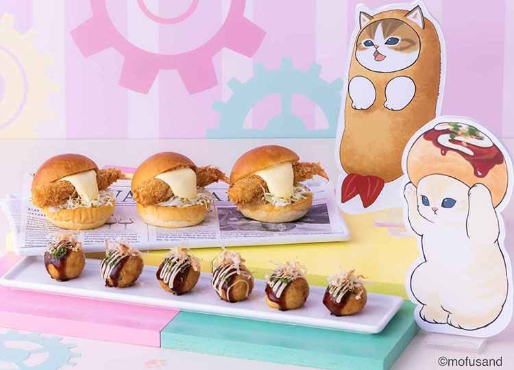 えびにゃんのバーガーとたこ焼きにゃんのたこ焼き
